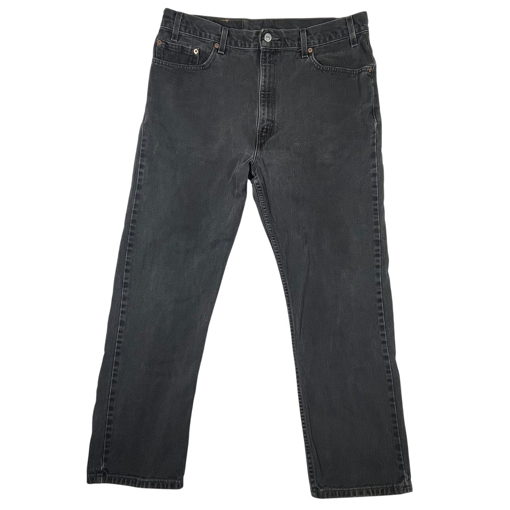 Levi's 505 Regular Fit Jeans Mens 38x30 Black Wash Vintage Made in USA Denim